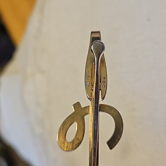 Hickok Vintage Men's Letter E Tie Clip Gold Tone Initial - Picture 3 of 3